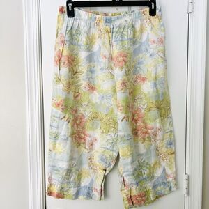 Hot Cotton Woman by Marc Ware Soft 100% Linen Tropical Cropped Pants ~ Plus 1X